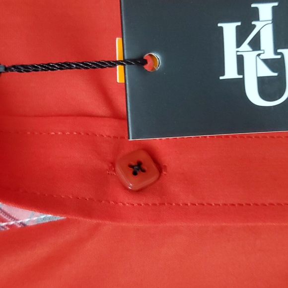 I.K.U. 2XL Mens Red Long Sleeved button down shirt plaid collar interior Reg Fit - Picture 9 of 13